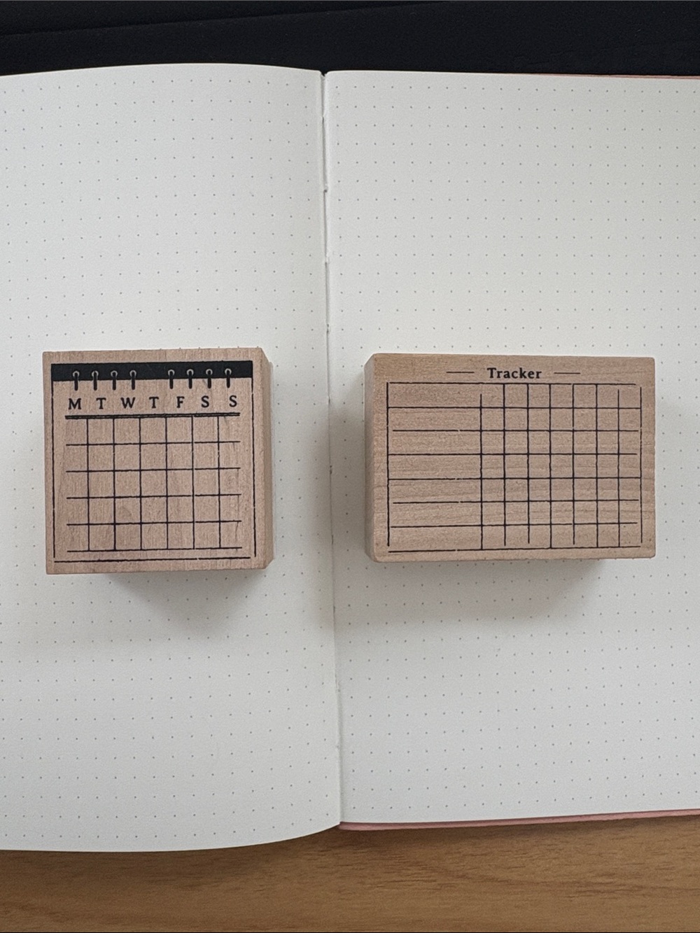 Wooden Tracker Stamps for Bullet Journaling